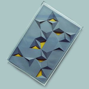 Fragmentado - Cinza e amarelo